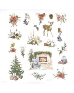 DPC tarra-arkki 15x17 cm 19 kpl Joulukoti glitter