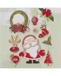 DPC tarra-arkki 3D 10 tarraa Joulu