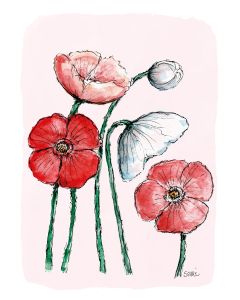 Postikortti Sari's Artwork - Punaiset unikot