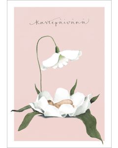 2-osainen kortti Henna Adel - Kastepäivänä, vaalenpunainen