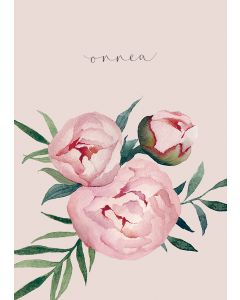 2-osainen kortti Henna Adel - Pioni, onnea