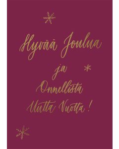 2-osainen kortti joulu Kalligrafiastudio - Hyvää joulua