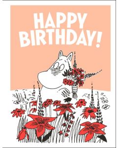 2-osainen kohopainokortti Muumi - Happy birthday!