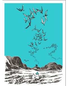 2-osainen kohopainokortti Muumi - Muumipeikko ja linnut