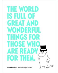 2-osainen kohopainokortti Muumi- The world