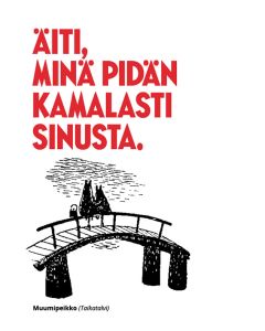 2-osainen kohopainokortti Muumi- Mamma ja Muumipeikko