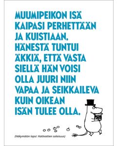 2-osainen kohopainokortti Muumi - Isä sitaatti