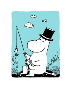 2-osainen kohopainokortti Muumi - Muumipappa ongella