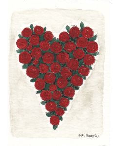 2-osainen kortti Sari's Artwork - Punainen ruususydän