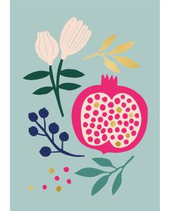 2-osainen kortti Mira Mallius - Granaattiomena asetelma