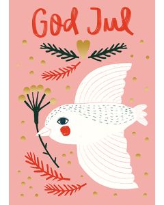 2-osainen joulukortti Mira Mallius - Rauhankyyhky