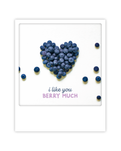 Postikortti Pickmotion - Mustikkasydän, I like you berry much