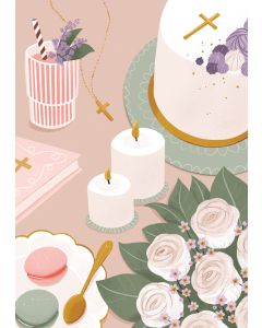 2-osainen kortti Kaisu Sandberg - Rippijuhlat