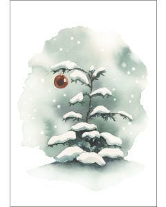 Joulukortti Henna Adel - Luminen joulukuusi ja joulupallo