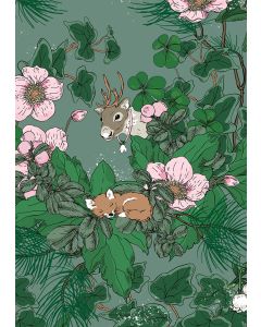 2-osainen joulukortti Nuppu Print Company - Metsän joulu, vihreä