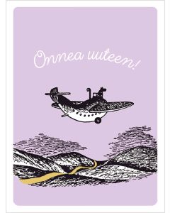 2-osainen kohopainokortti Muumi - Onnea uuteen