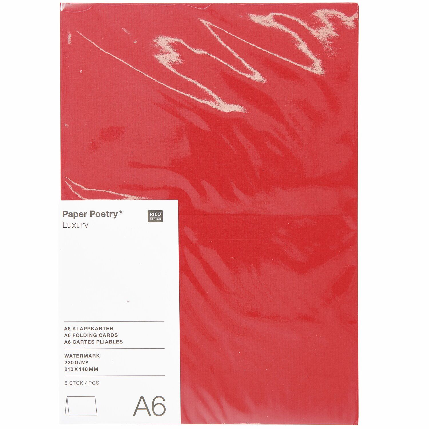 2-osaiset kortit 5kp C6 Paper Poetry - Red
