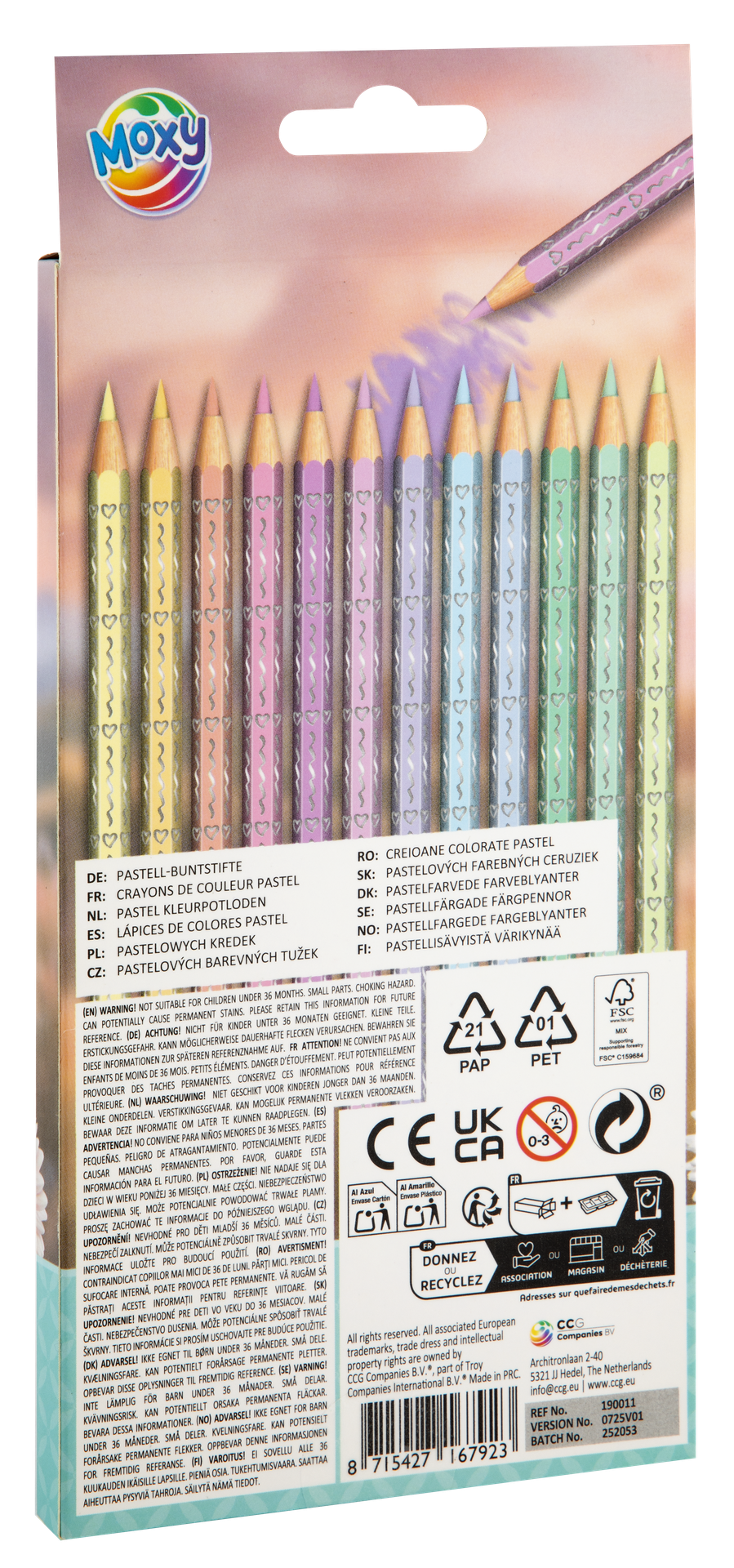 HORSE 12 Colouring Pencils Pastel