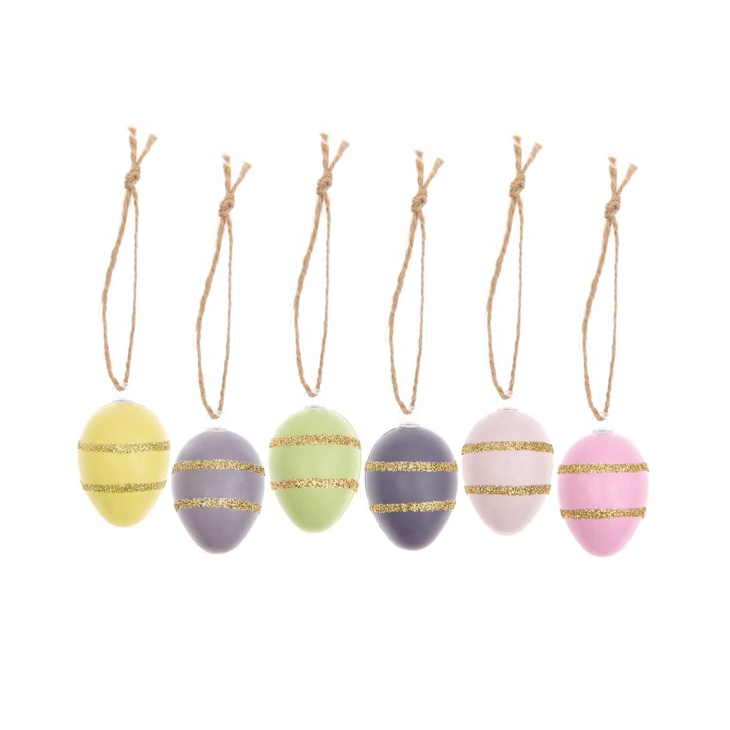 Pääsiäismuna 6 kpl Rico Design - Golden stripes
