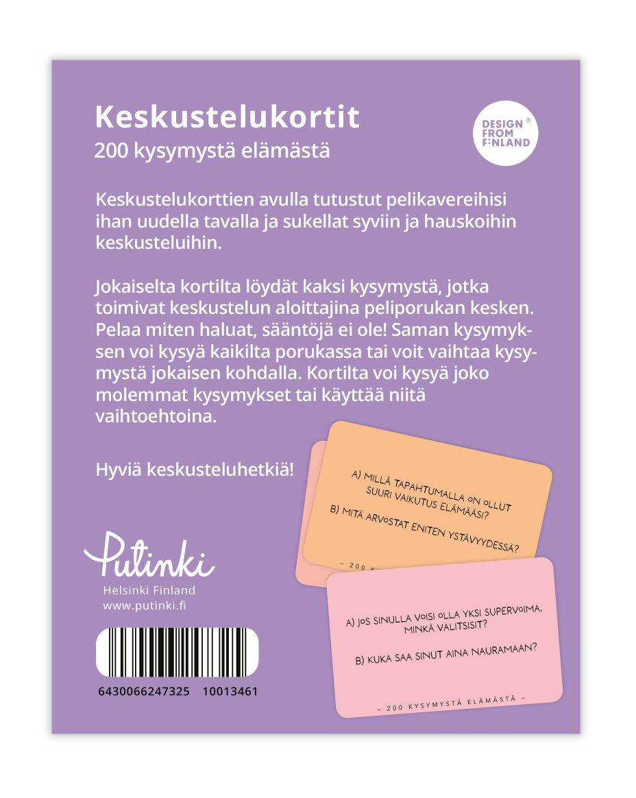 Keskustelukortit Putinki - 200 kysymystä elämästä