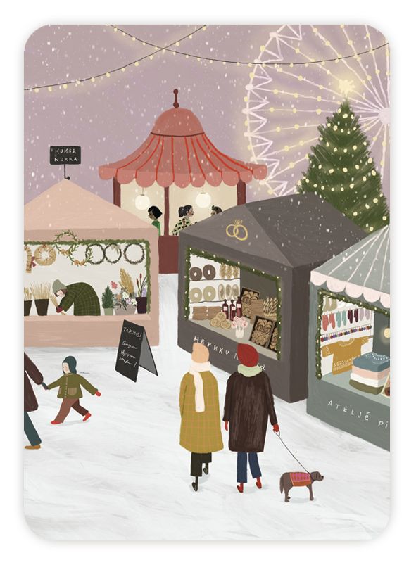 Joulukortti Johanna Ilander - Joulumarkkinat