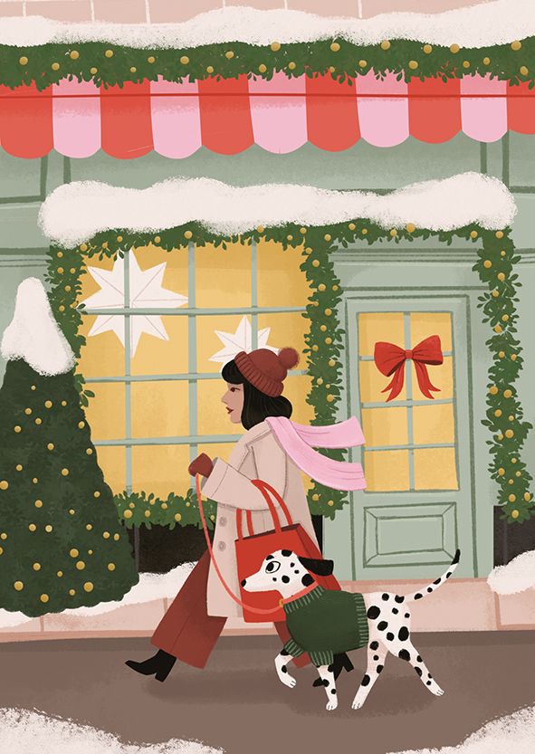 2-osainen kortti joulu Kaisu Sandberg - Joulukatu