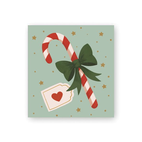 Pakettikortti joulu Putinki Sandberg - Polkkakarkkikeppi