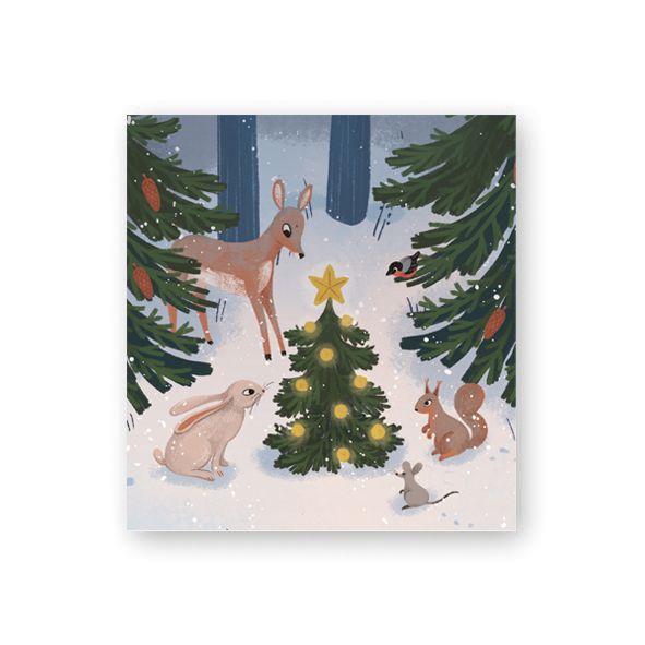 Pakettikortti joulu Putinki Sandberg - Metsän joulu