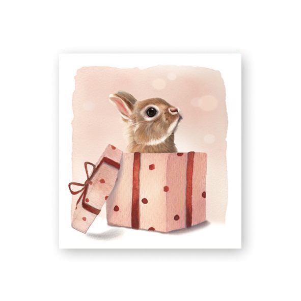 Pakettikortti joulu Putinki Henna Adel - Pupu lahjapaketissa