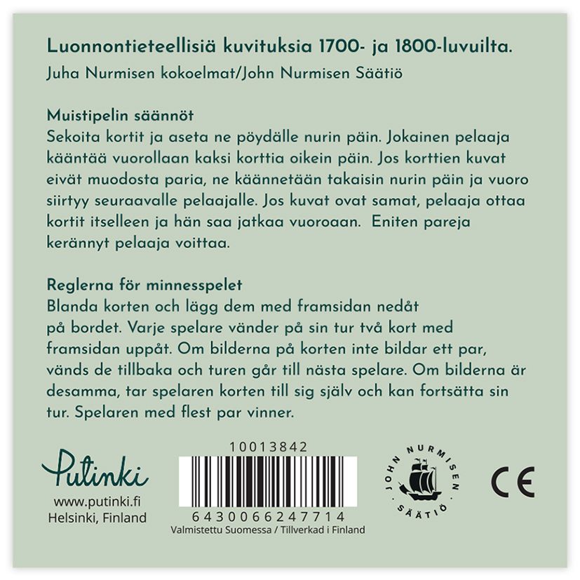 Muistipeli Putinki John Nurminen - Luonto