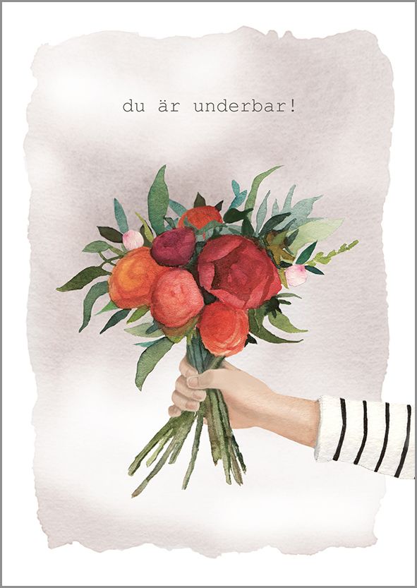 Postikortti Henna Adel - Du är underbar! Kukkakimppu