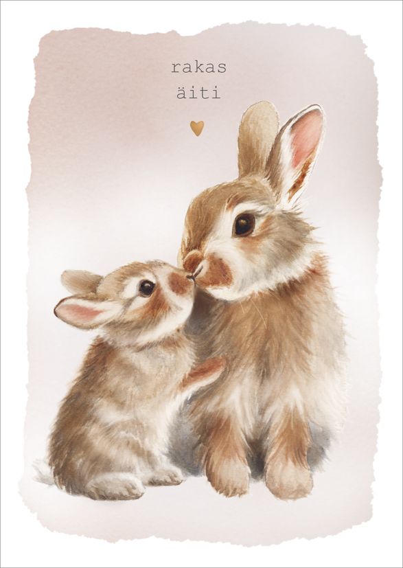 2-osainen äitienpäiväkortti Henna Adel - Rakas äiti, puput