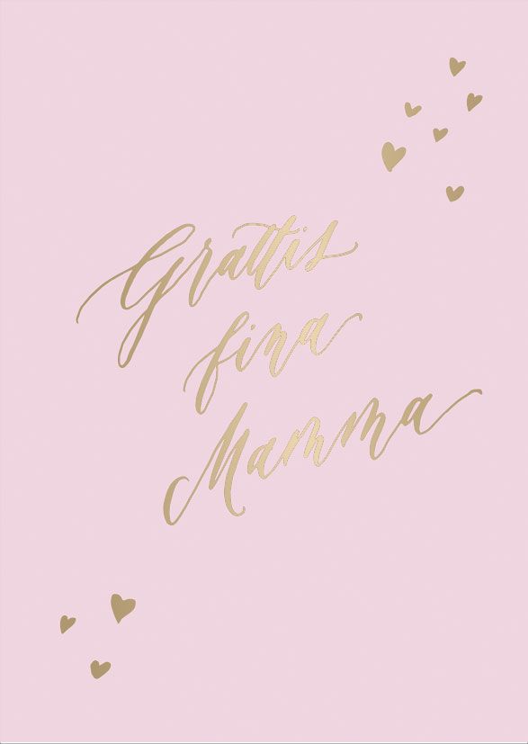 2-osainen kortti Kalligrafiastudio - Grattis fina mamma