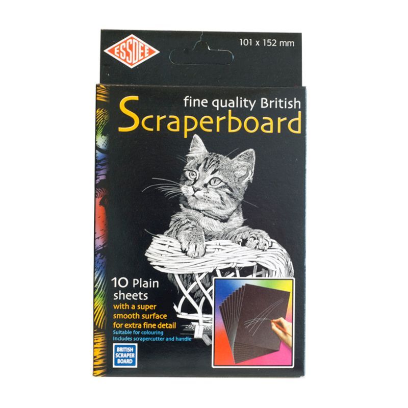 AC Raapekartonki musta, valkoinen pohja, 152x101mm sisältää 10arkkia ja raapkynän