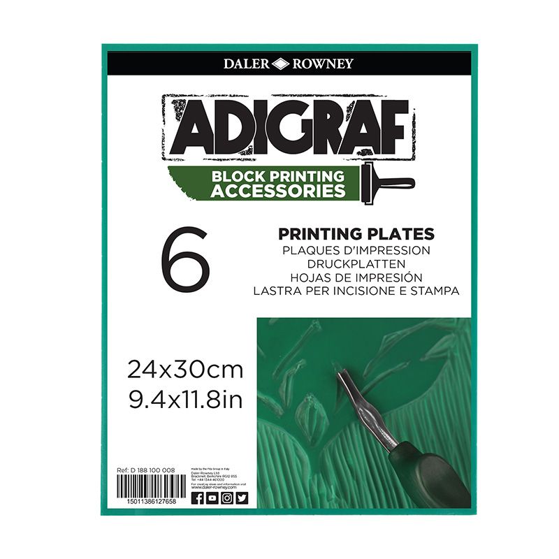 Adigraf linolevy pehmeä Large 24x30cm vihreä