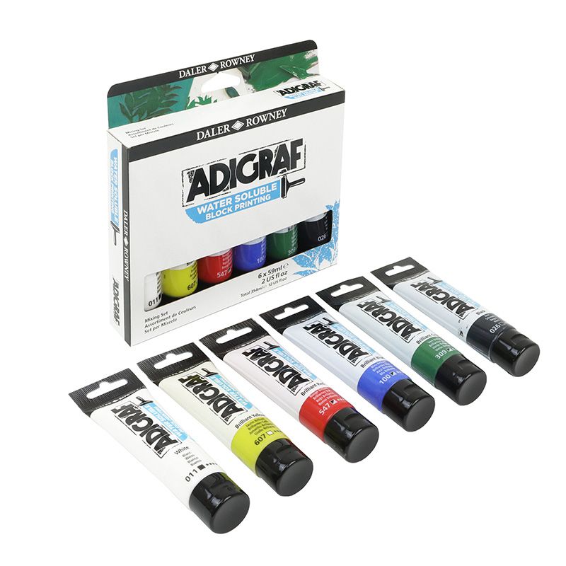 Adigraf Water Soluble Block Printing Set 6x59 ml