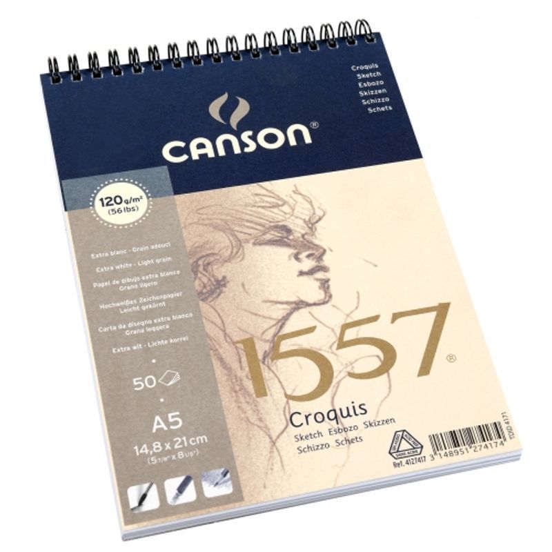 Canson 1557 120g A5 Kierre (50) luonnoslehtiö, (50) 4127417 luonnoslehtiö