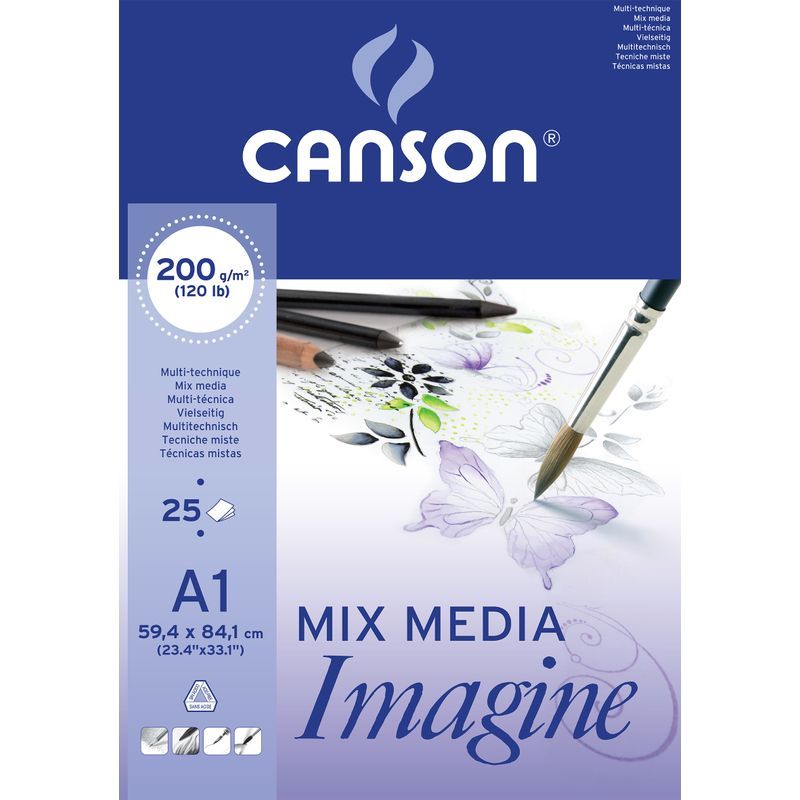 Canson Imagine 200g A1 (25) (59,4x84,1), akvarelli- ja monitekniikkalehtiö