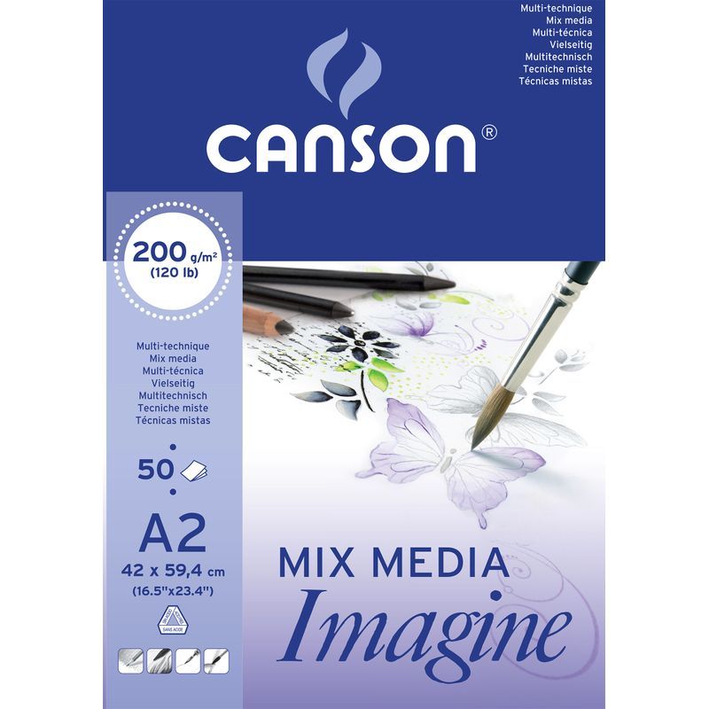 Canson Imagine 200g A2 (50) (42x59,4), akvarelli- ja monitekniikkalehtiö