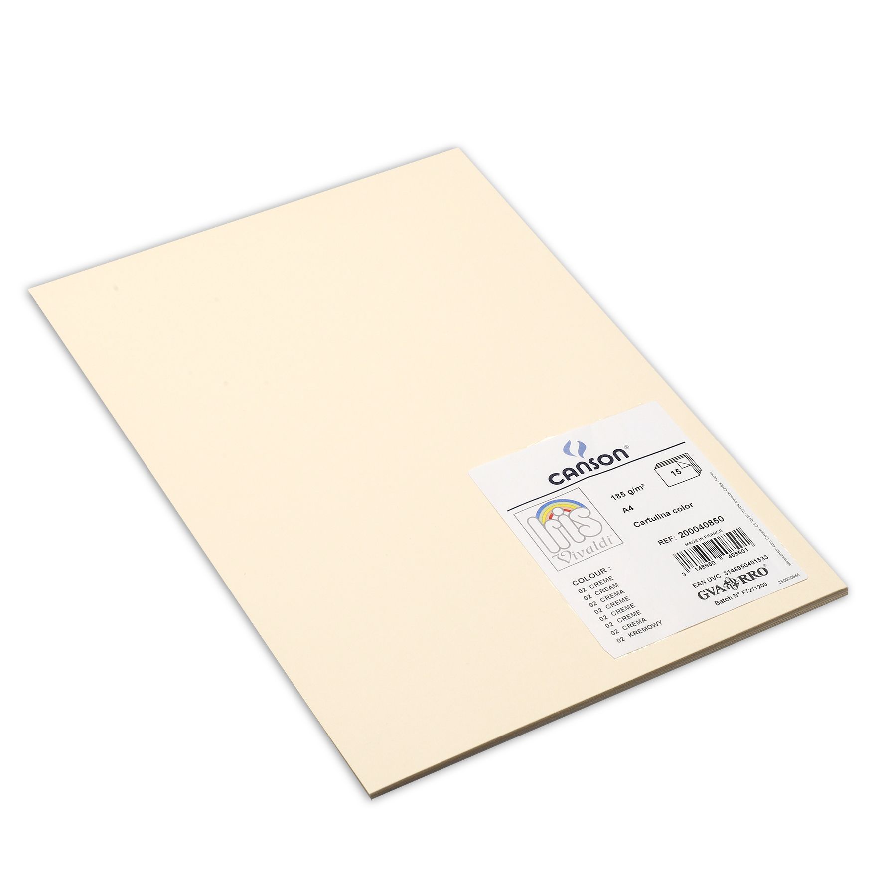 Canson Iris vivaldi 185g A4 15arkkia 02 Cream