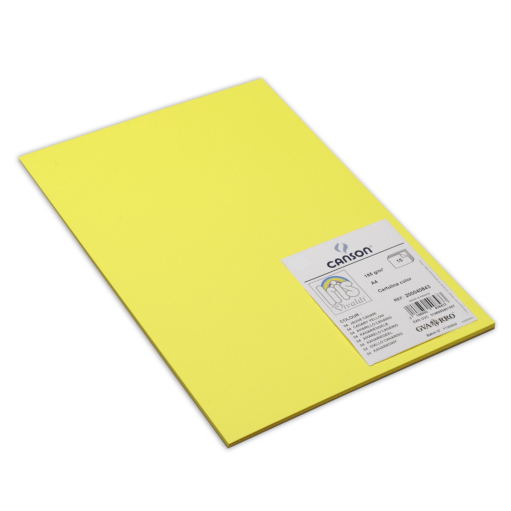 Canson Iris vivaldi 185g A4 15arkkia 04 Canary Yel
