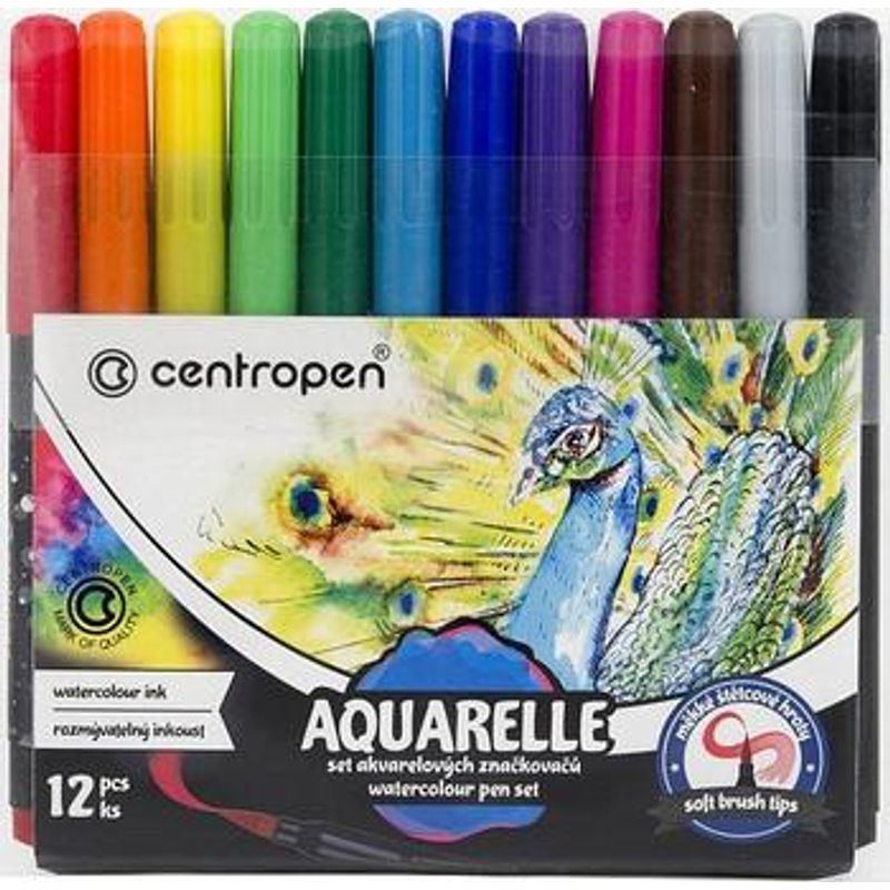Centropen Aquarelle 12kpl 5mm sivellintussi, 0