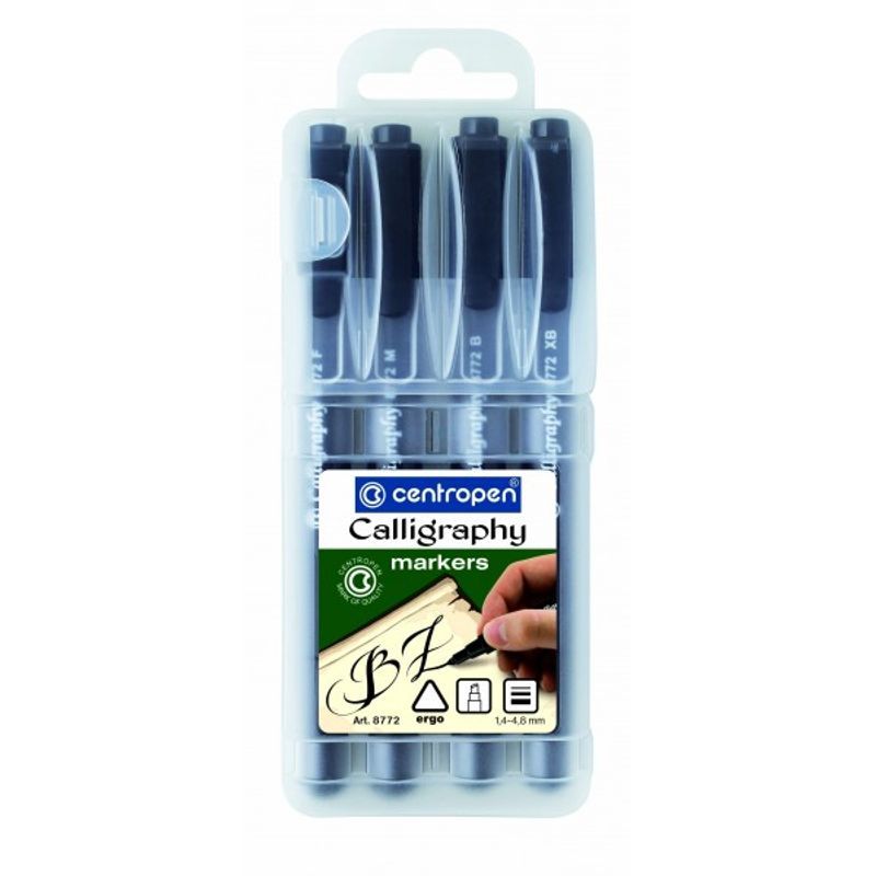 Centropen Calligraphytussilajitelma 8772/4 kpl, musta F 1,4 -M 2,5 -B 3,5 -XB 4,8mm