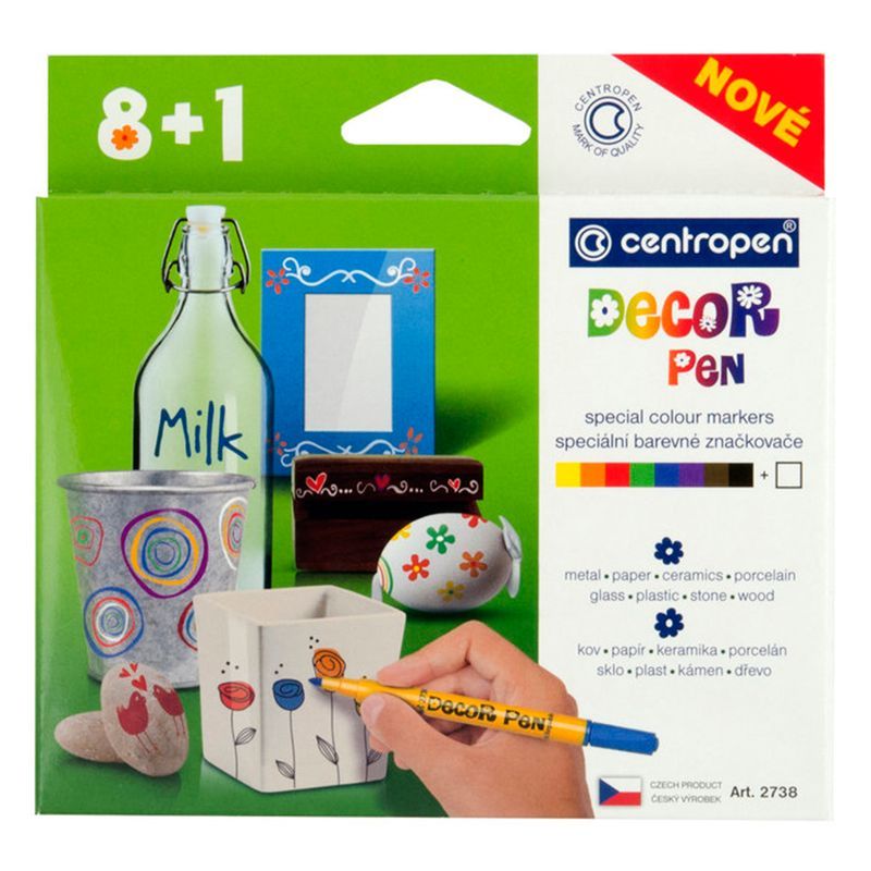 Centropen Decor Pen 2738/8+1 SET, pyöreä kärki1,5mm