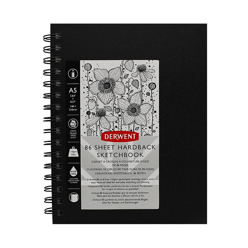Derwent Sketch Book A5 110g (86), isokierre luonnoskirja