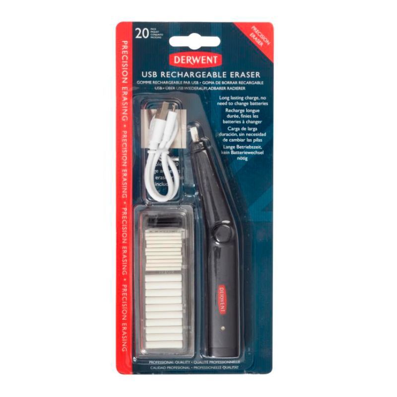 Derwent USB-pyyhekumi 10+10 vaihtokumilla, sis myös vaihtokärjen kapea