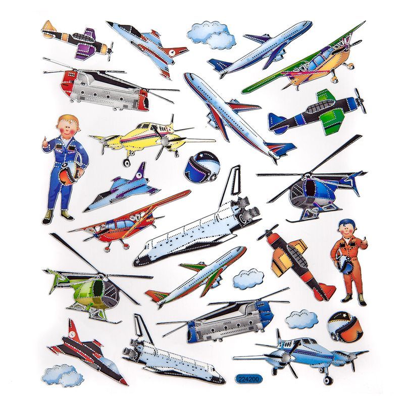 DPC tarra-arkki A5 27kpl lentokoneet, UV-lakka