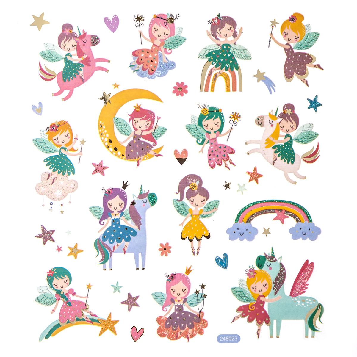 DPC tarra-arkki A5 28 kpl Keijut glitter