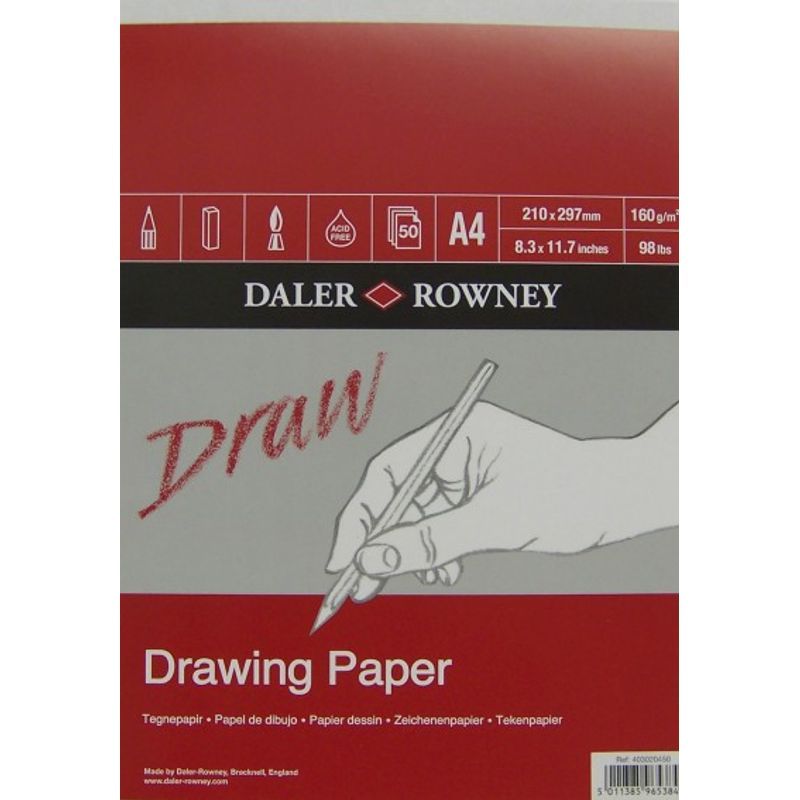 DR Draw Piirustuslehtiö medium grain 160g A5 (50), karhea piirustuspaperi