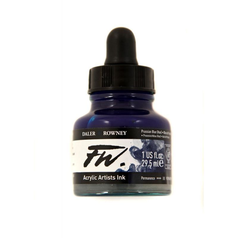 DR FW Acrylic ink 29.5ml 134 Prussian blue (hue), Taiteilijatasoinen muste